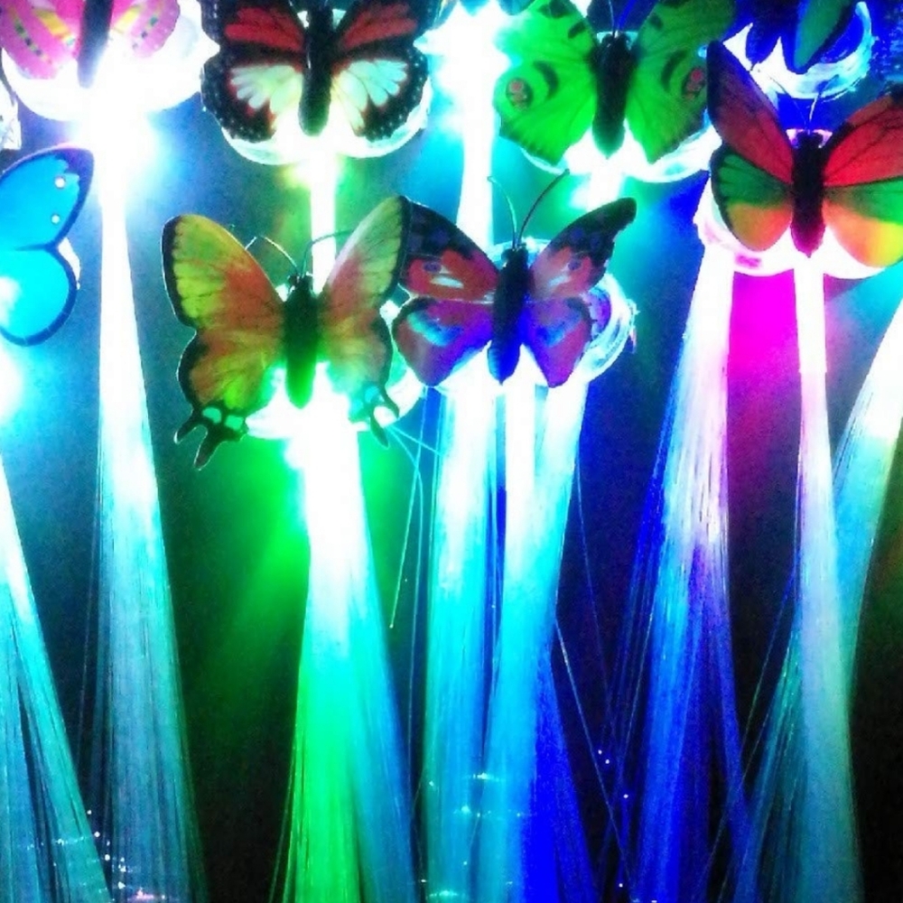 New Year's  Party! Fiber optic light butterfly hair clip extensions 🦋 5 pack